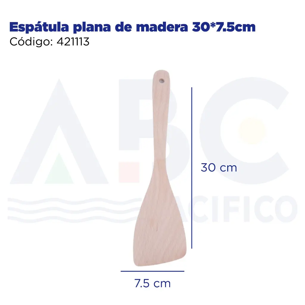 Espátula plana de madera 30*7.5cm