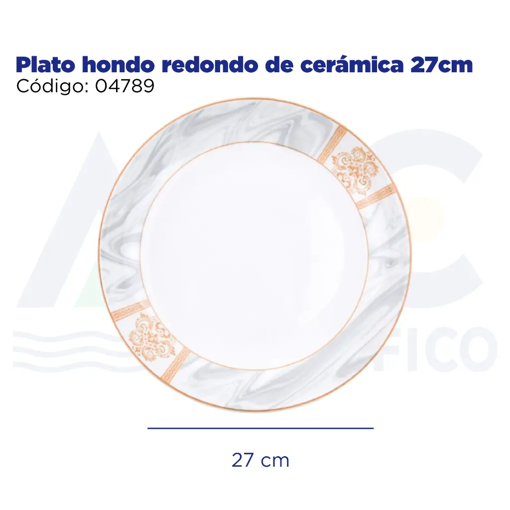 Plato hondo redondo de cerámica 27cm