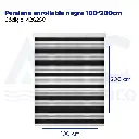 Persiana enrollable negra 100*200cm