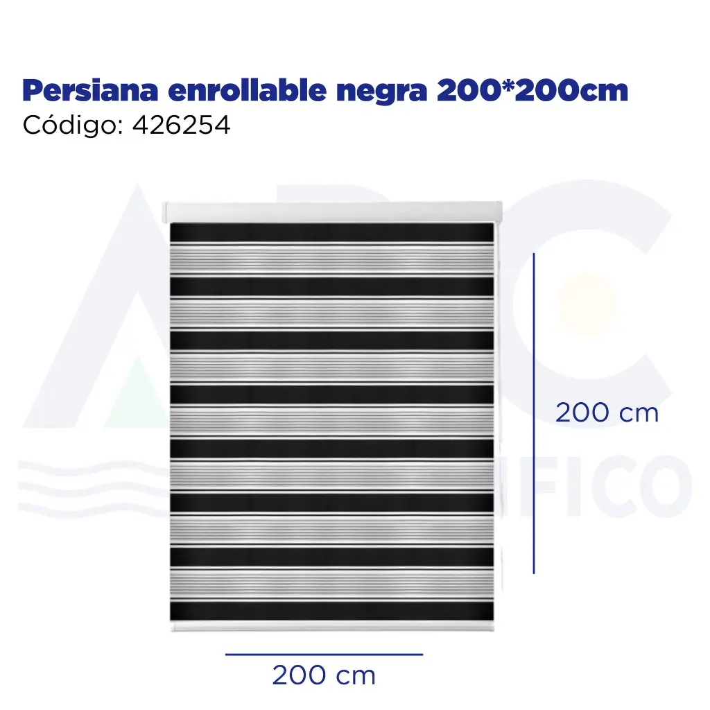 Persiana enrollable negra 200*200cm