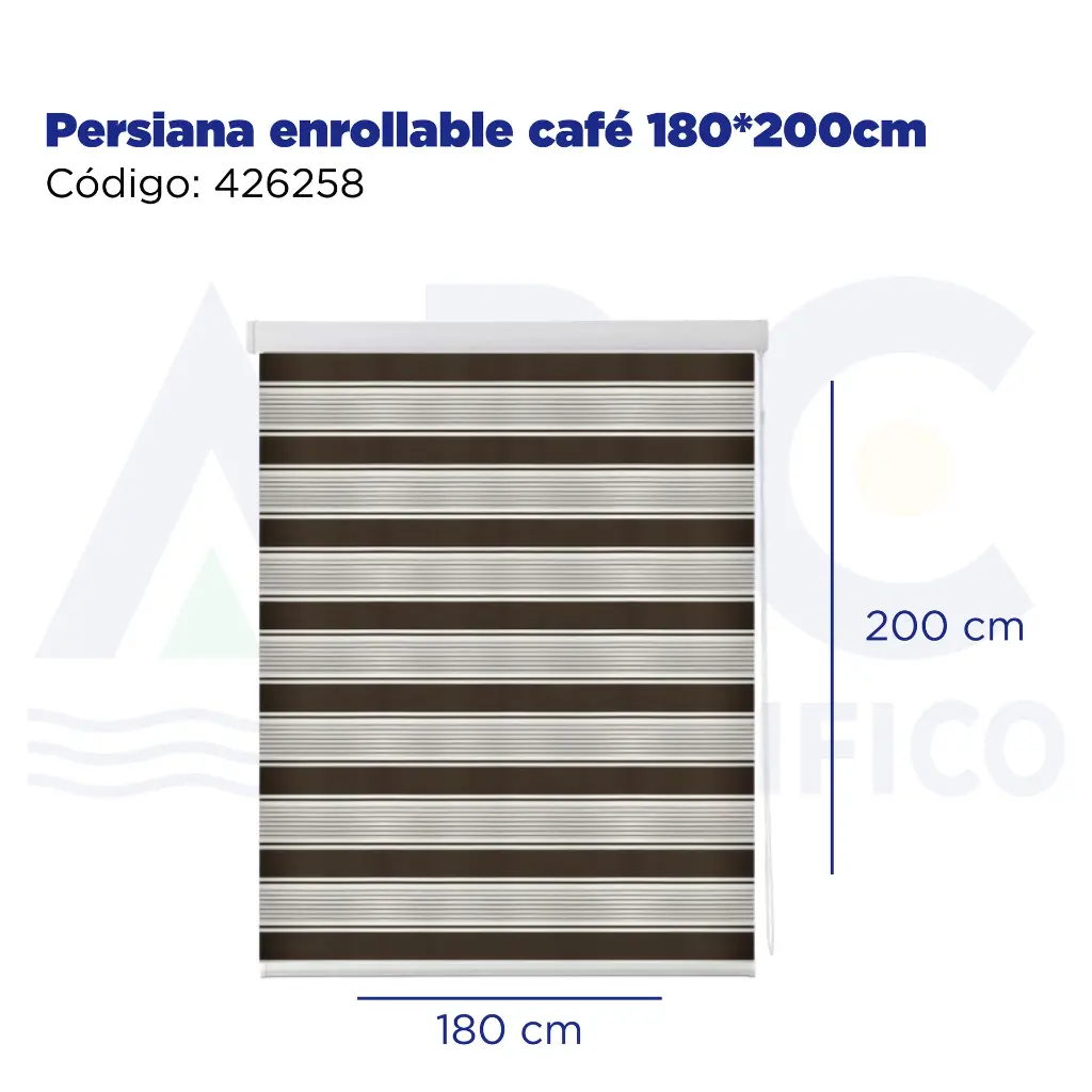 Persiana enrollable café 180*200cm