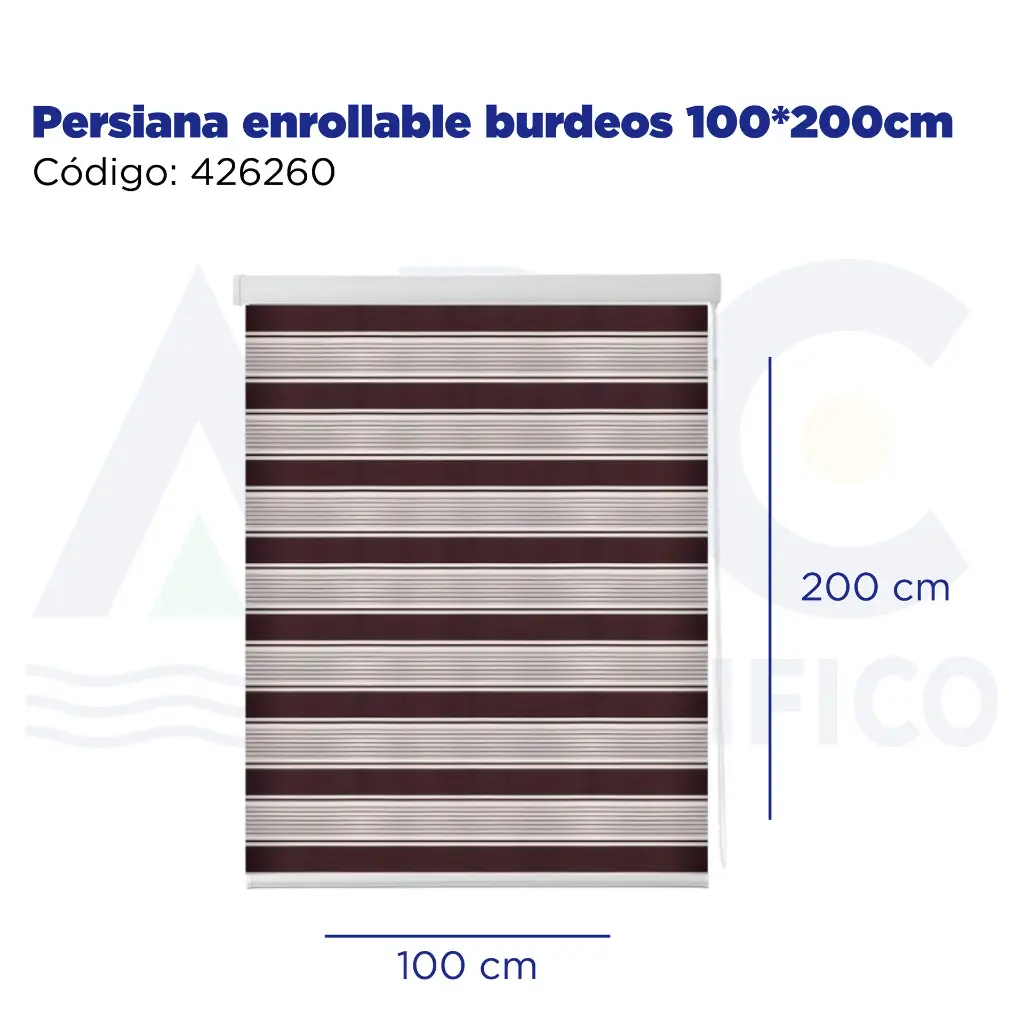 Persiana enrollable burdeos 100*200cm