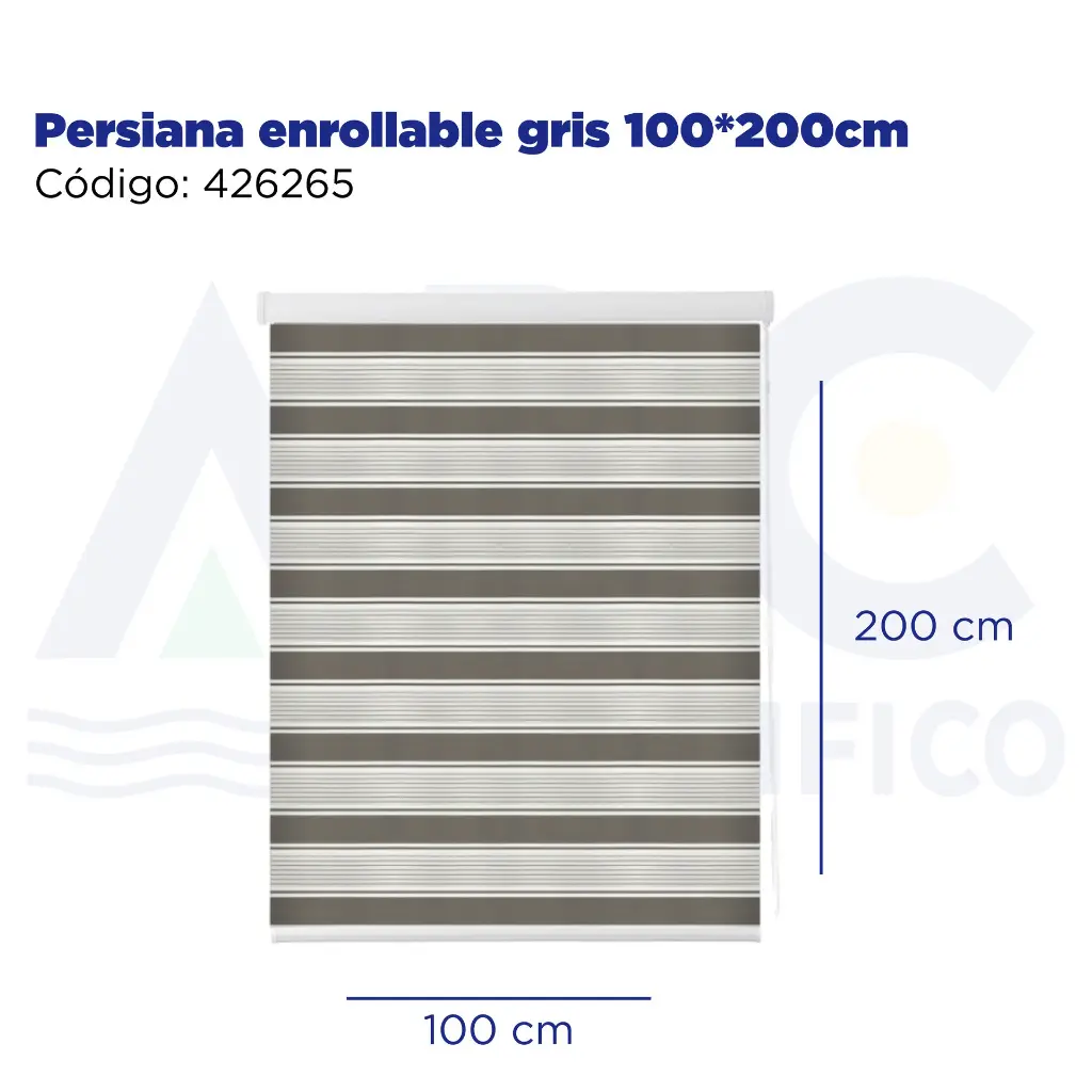 Persiana enrollable gris 100*200cm