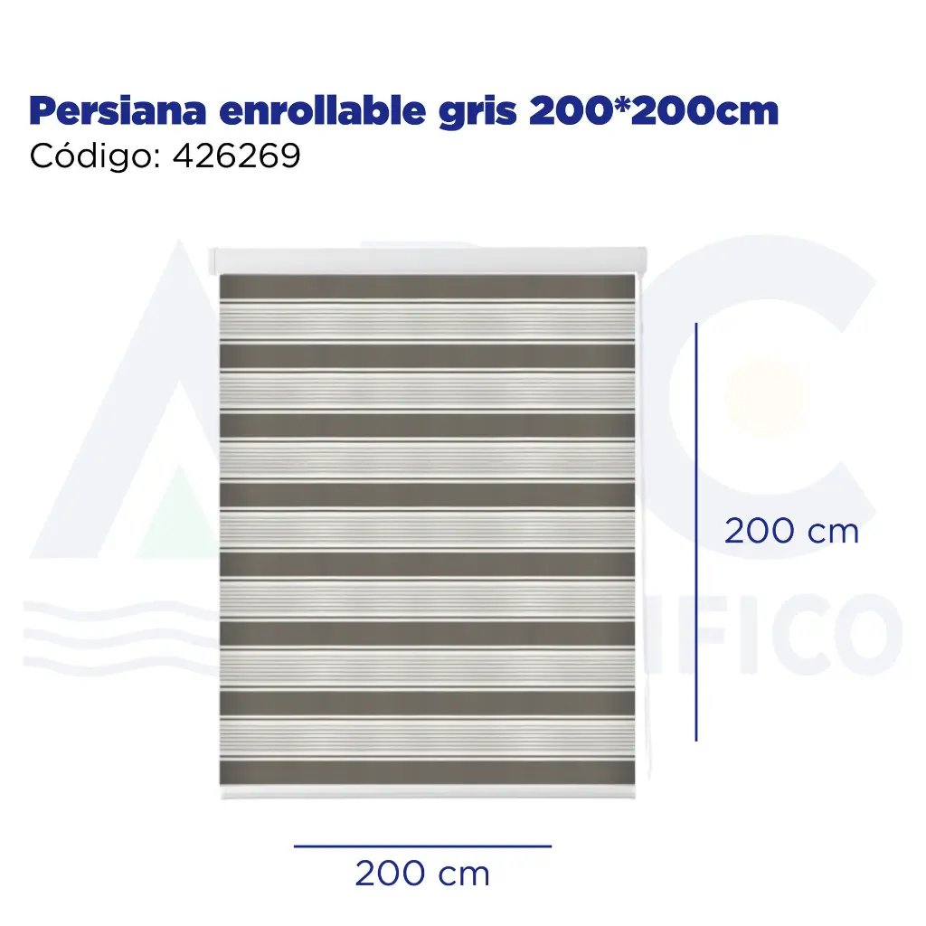 Persiana enrollable gris 200*200cm