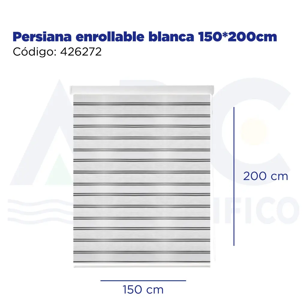 Persiana enrollable blanca 150*200cm