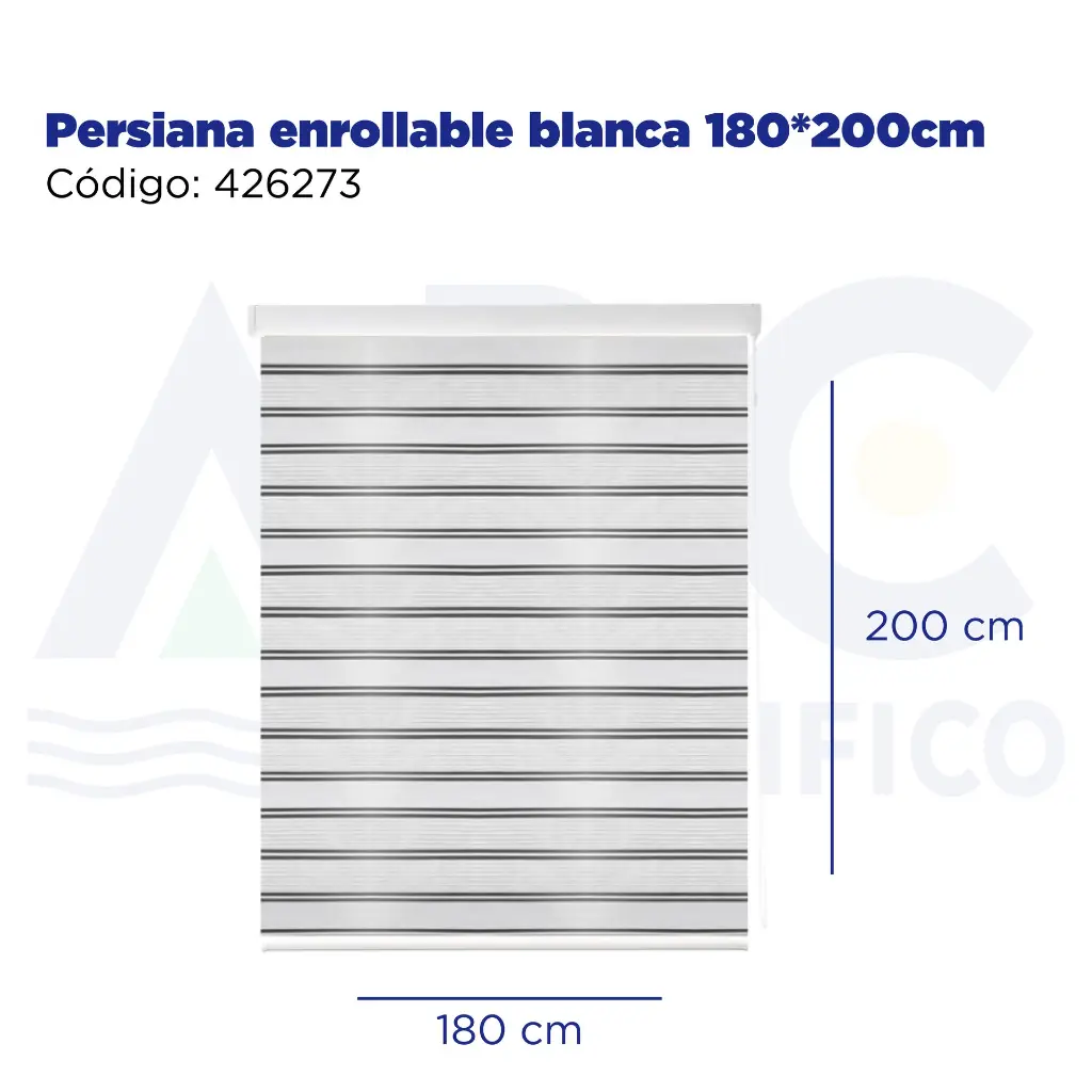 Persiana enrollable blanca 180*200cm