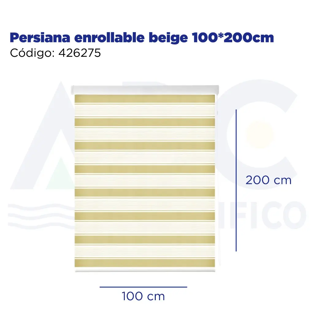 Persiana enrollable beige 100*200cm