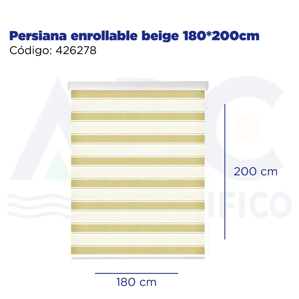 Persiana enrollable beige 180*200cm