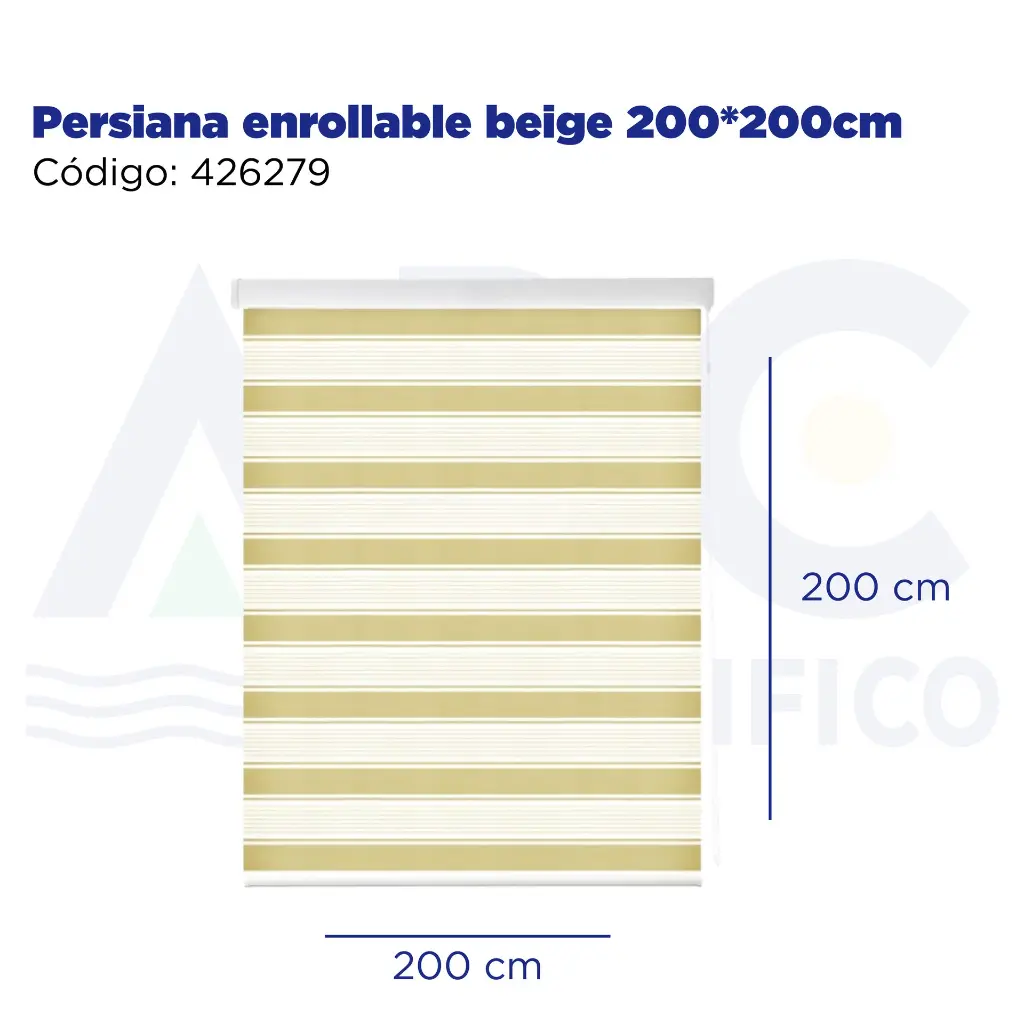 Persiana enrollable beige 200*200cm