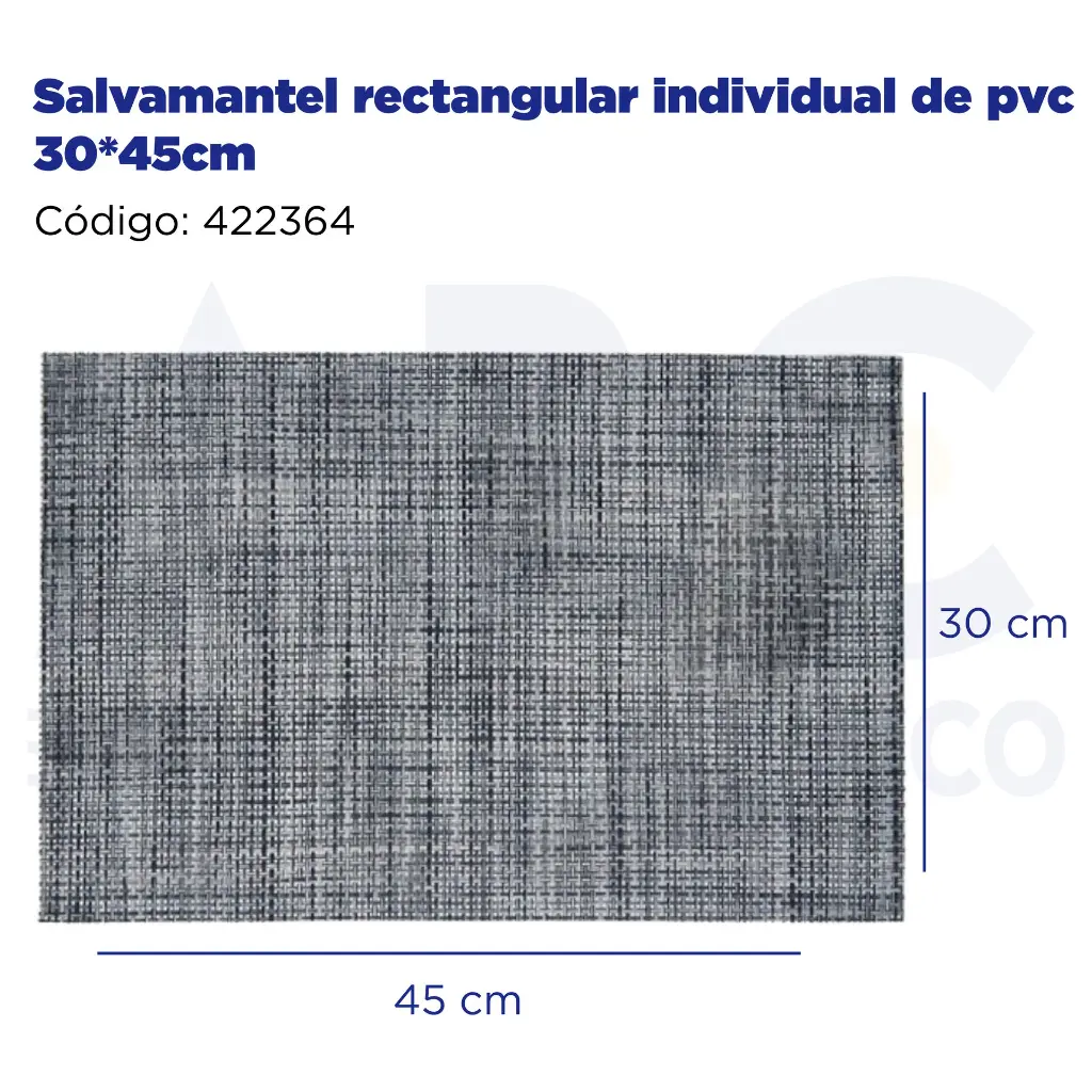 Salvamantel rectangular individual de pvc 30*45cm