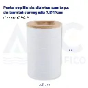 Porta cepillo de dientes con tapa de bambú corrugado 7.2*11cm