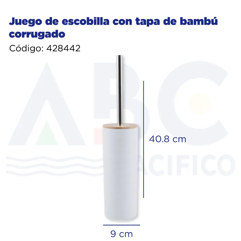 Juego de escobilla con tapa de bambú corrugado 7.2*11cm