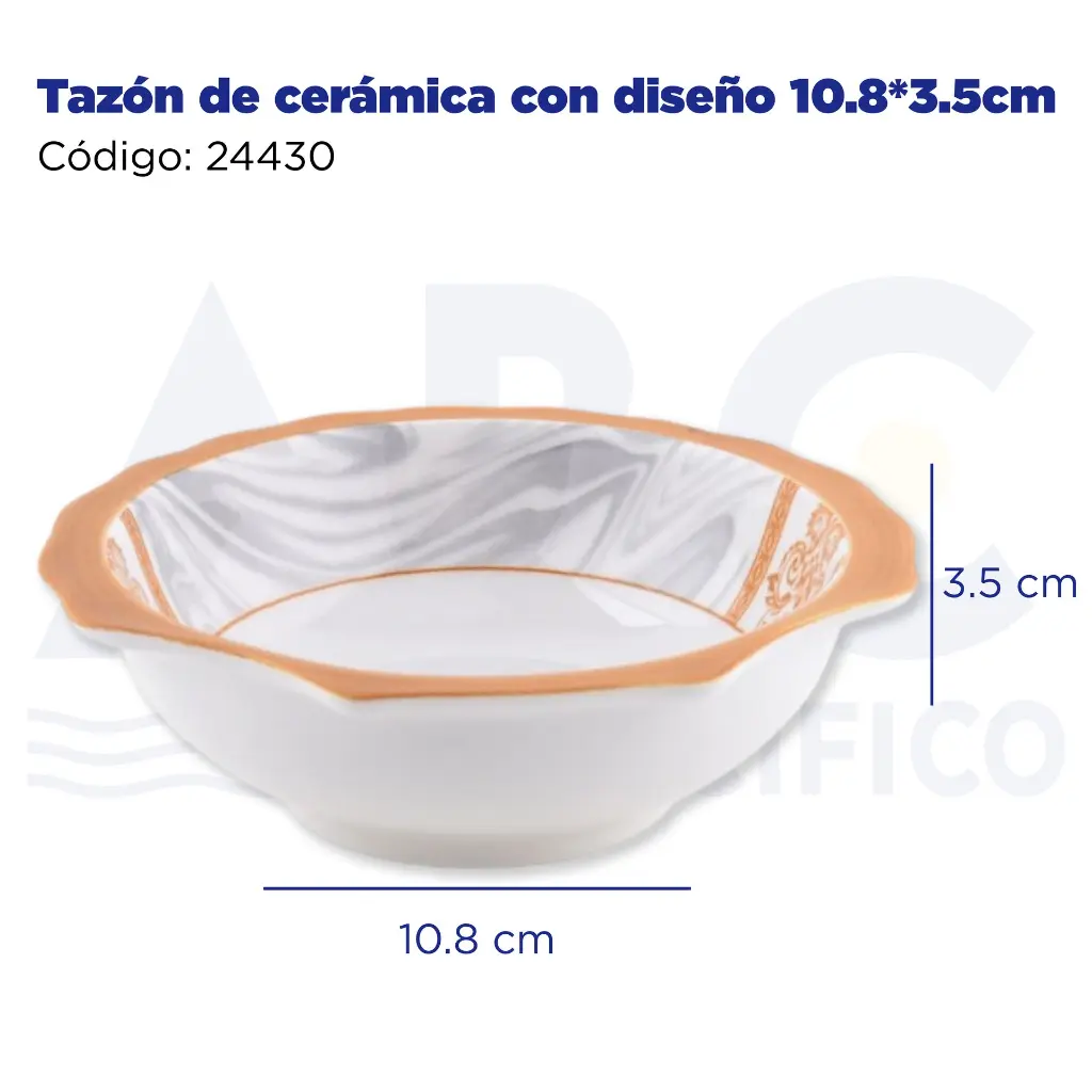 Tazón de cerámica con diseño 10.8*3.5cm