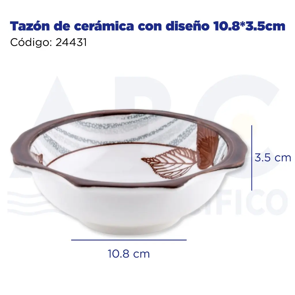 Tazón de cerámica con diseño 10.8*3.5cm