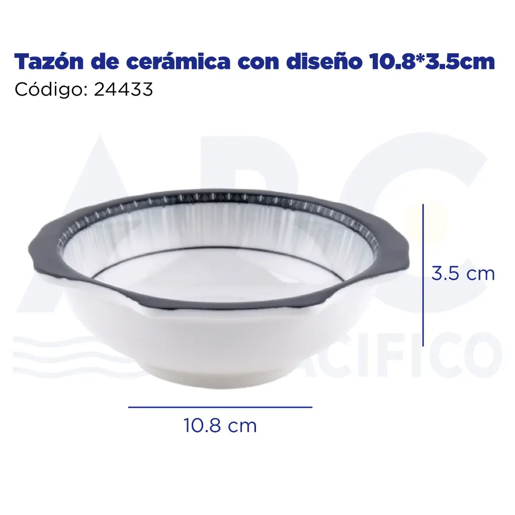 Tazón de cerámica con diseño 10.8*3.5cm
