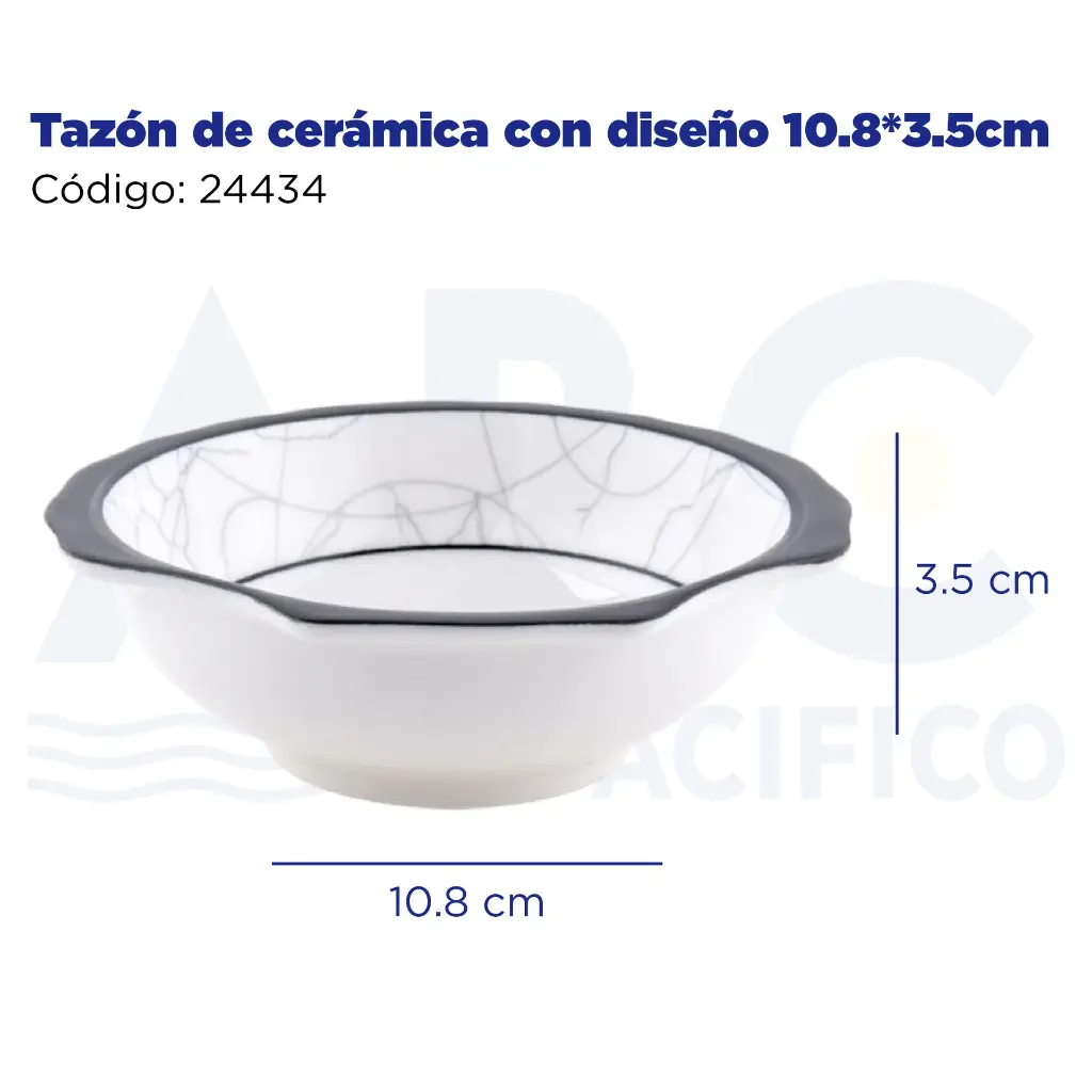 Tazón de cerámica con diseño 10.8*3.5cm