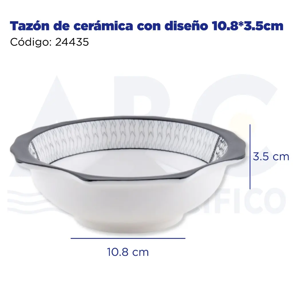 Tazón de cerámica con diseño 10.8*3.5cm