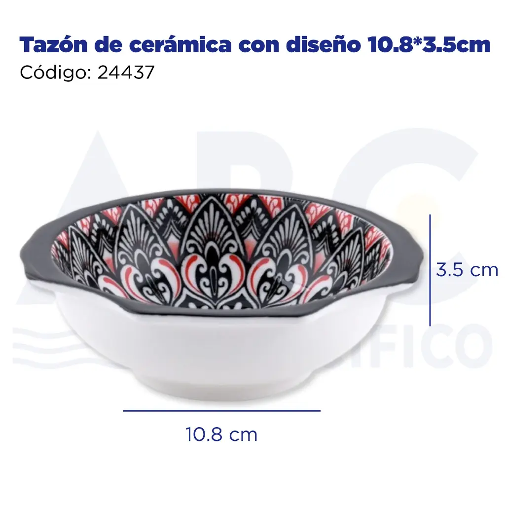 Tazón de cerámica con diseño 10.8*3.5cm