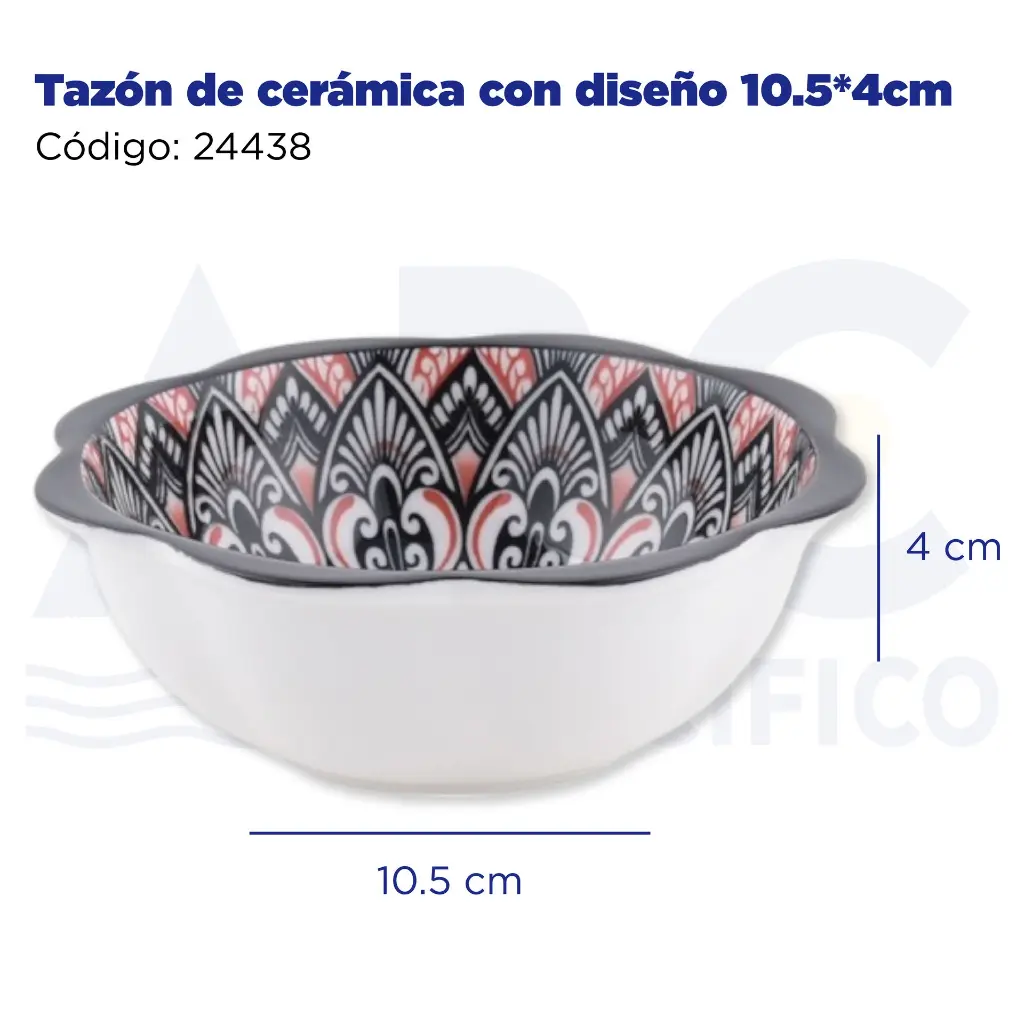 Tazón de cerámica con diseño 10.5*4cm