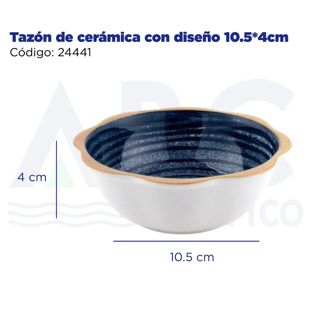 Tazón de cerámica con diseño 10.5*4cm