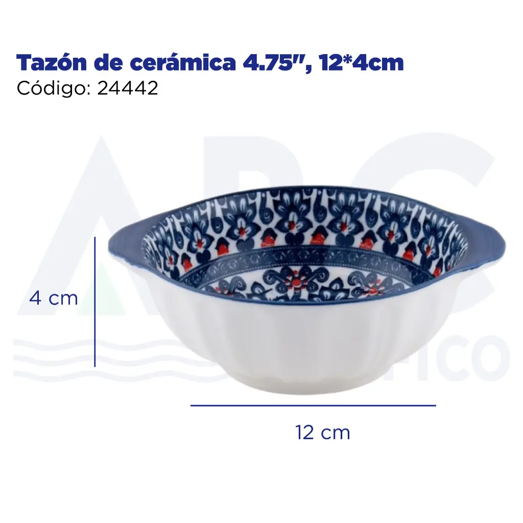 Tazón de cerámica 4.75", 12*4cm