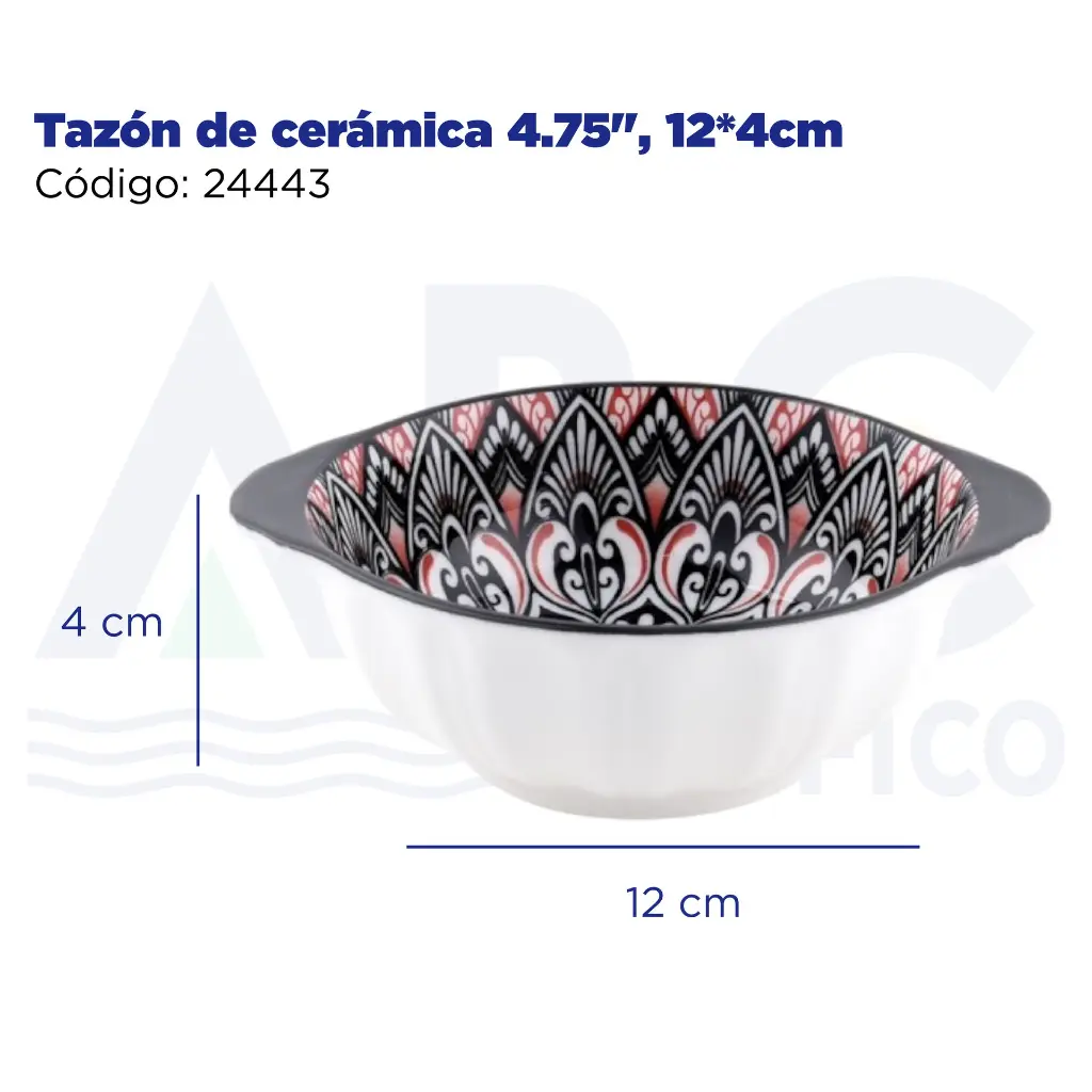 Tazón de cerámica 4.75", 12*4cm