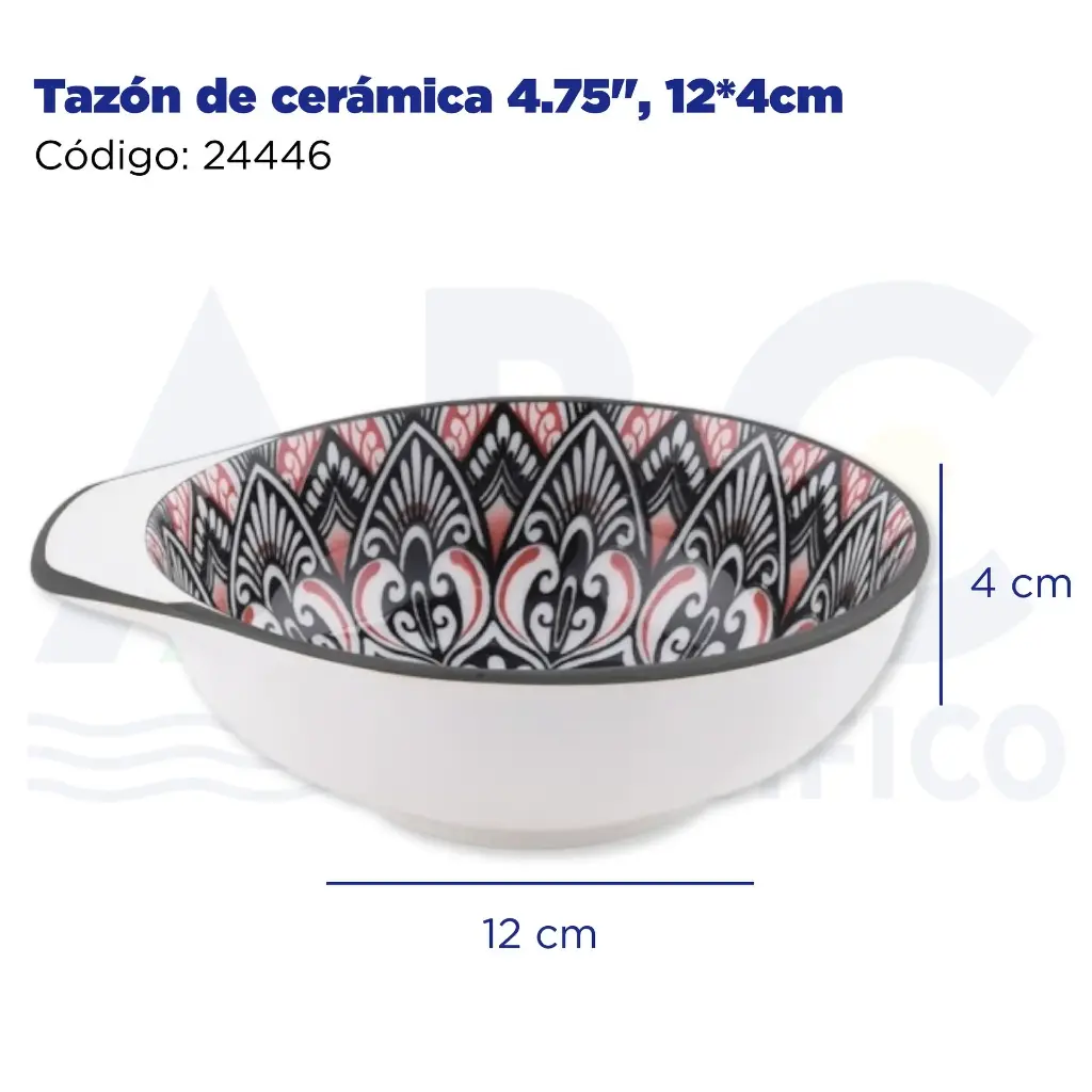 Tazón de cerámica 4.75", 12*4cm