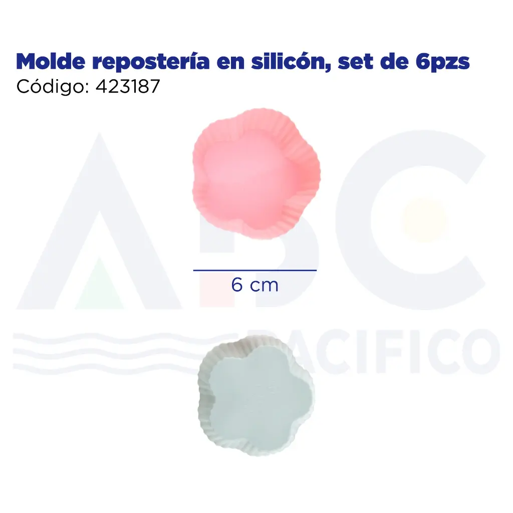 Molde repostería en silicón, set de  6pzs