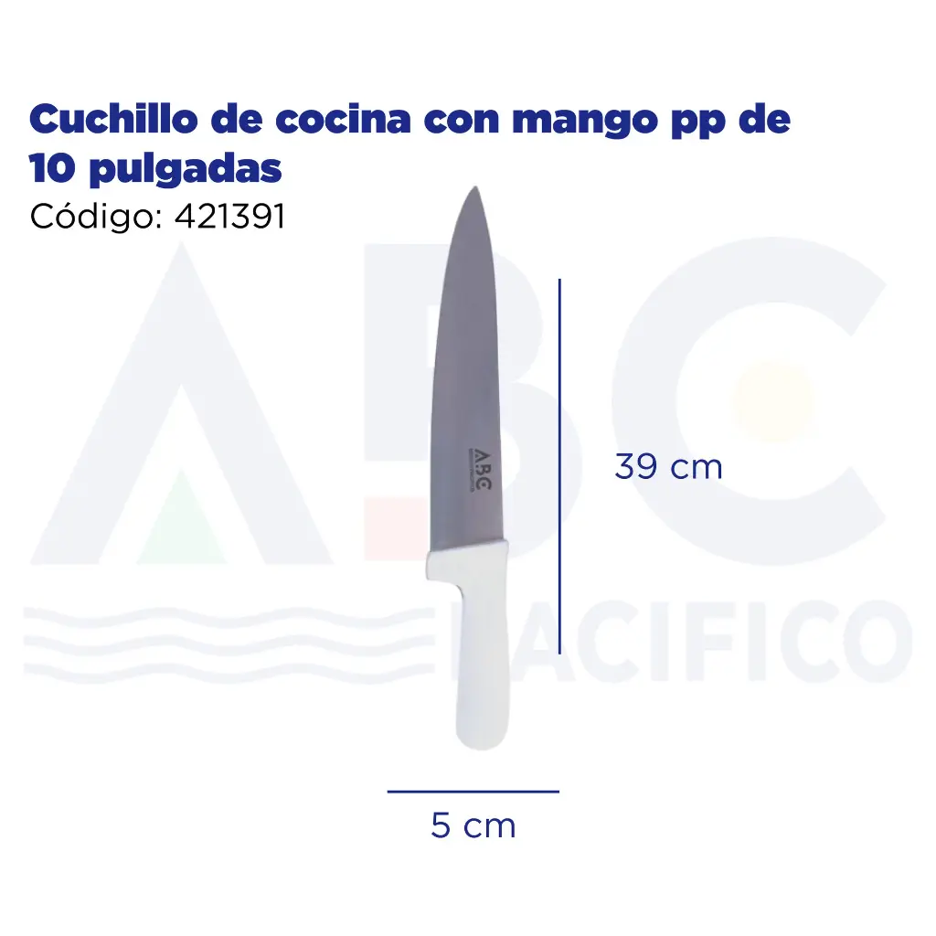 Cuchillo de cocina con mango pp de 10 pulgadas
