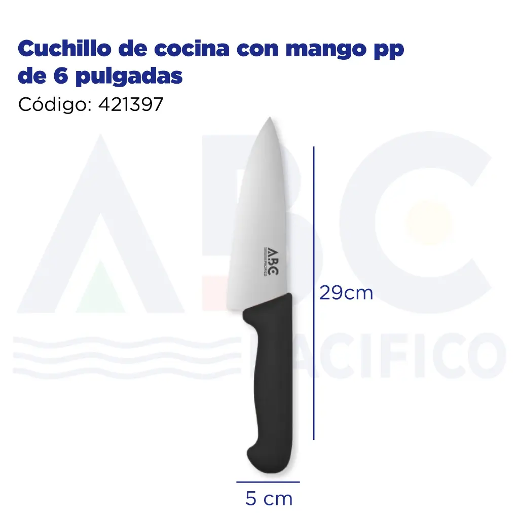 Cuchillo de cocina con mango pp de 6 pulgadas