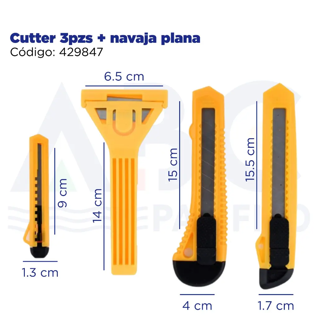 Cutter 3pzs + navaja plana