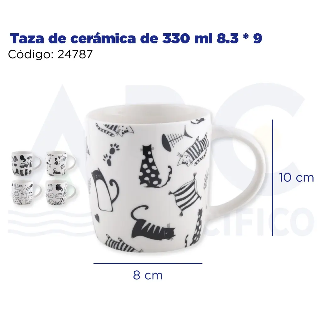 Taza de cerámica de 330 ml 8.3 * 9