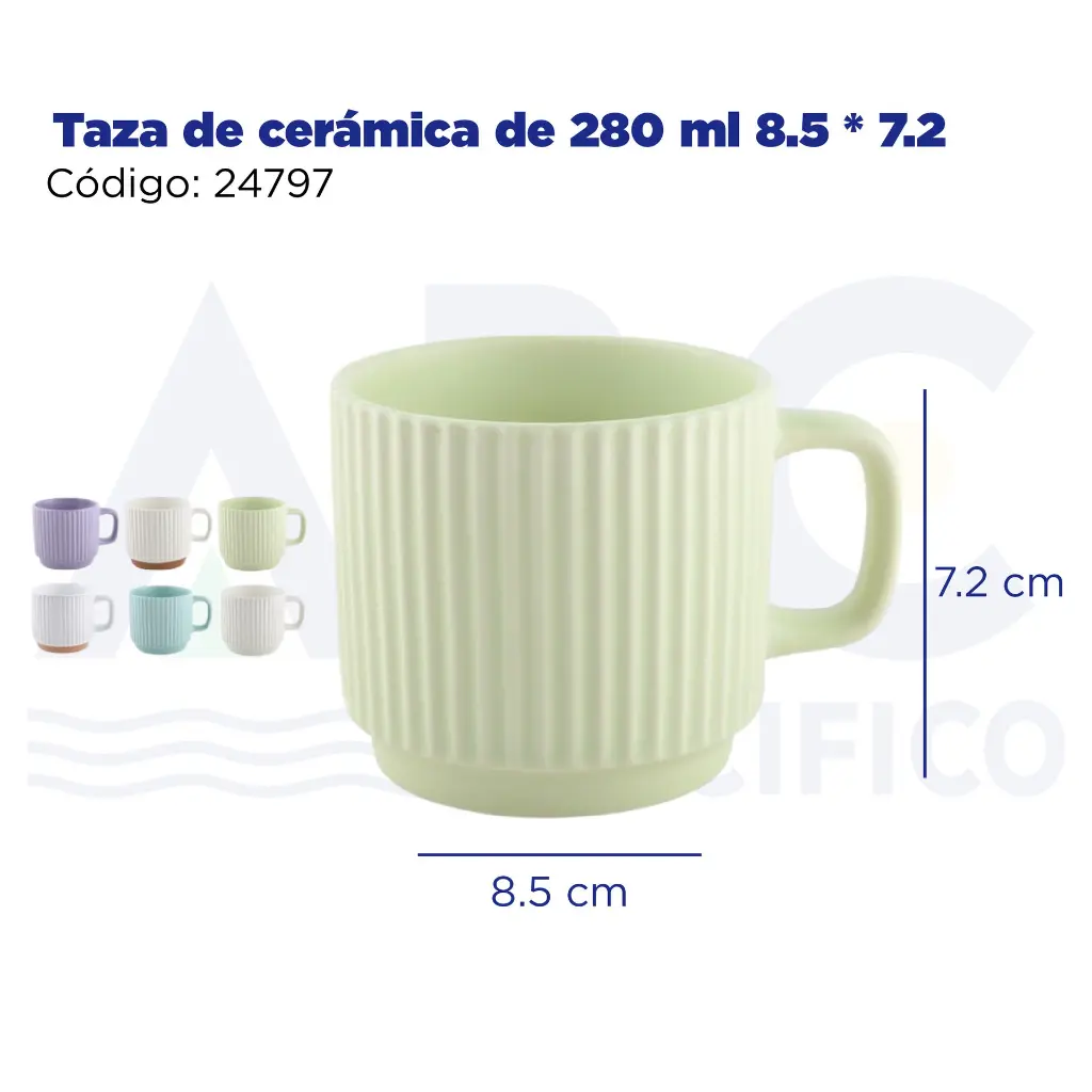 Taza de cerámica de 280 ml 8.5 * 7.2