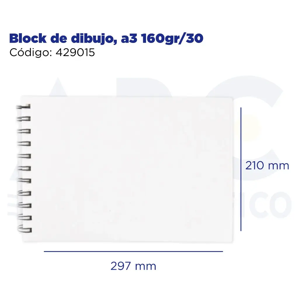 Block de dibujo, a3 160gr/30
