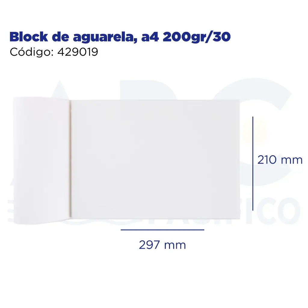 Block de aguarela, a4 200gr/30