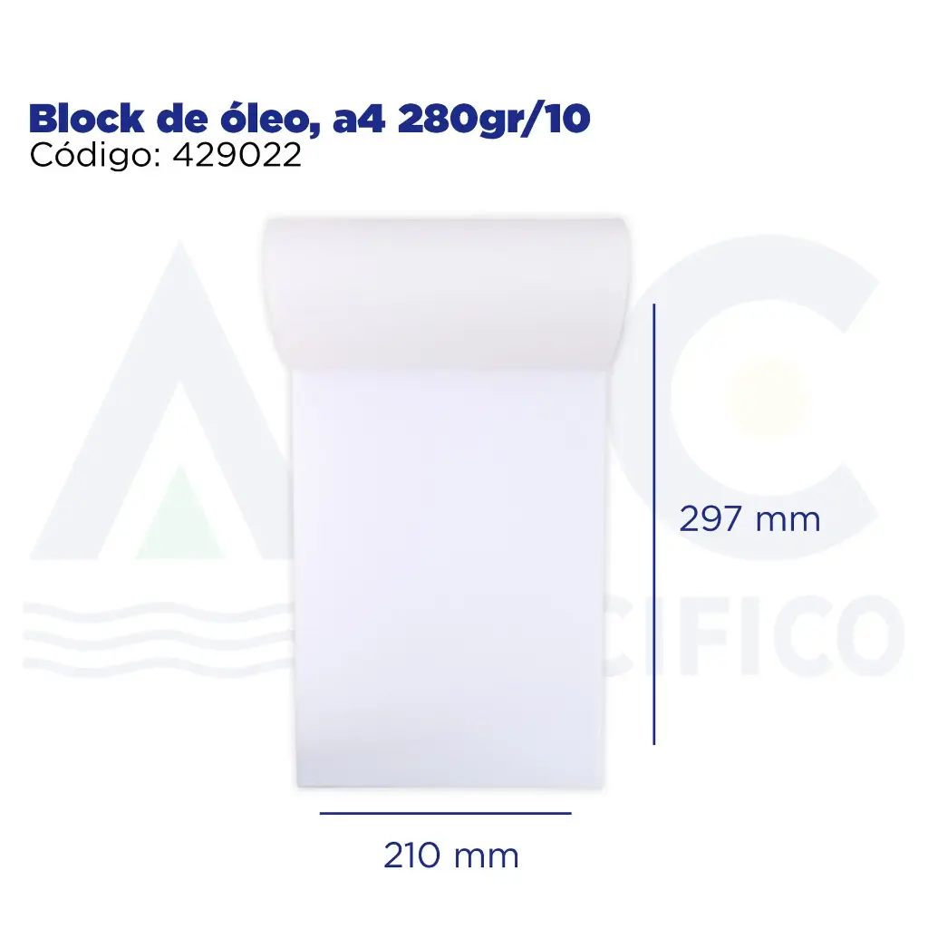 Block de óleo, a4 280gr/10