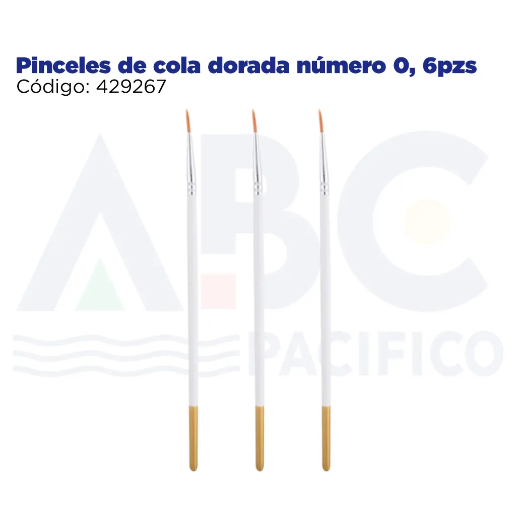 Pinceles de cola dorada número 0, 6pzs