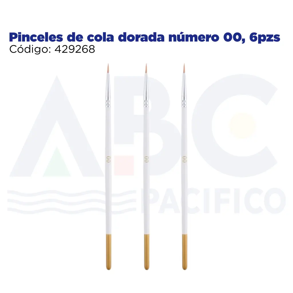 Pinceles de cola dorada número 00, 6pzs