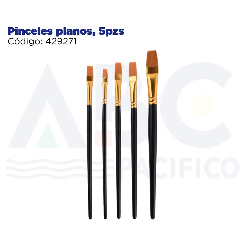 Pinceles planos, 5pzs
