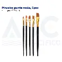 Pinceles punta recta, 5pzs