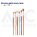 Pinceles punta plana, 6pzs