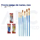 Pinceles mango de madera, 6pzs