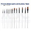 Pinceles blanco perla punta plana,  12pzs