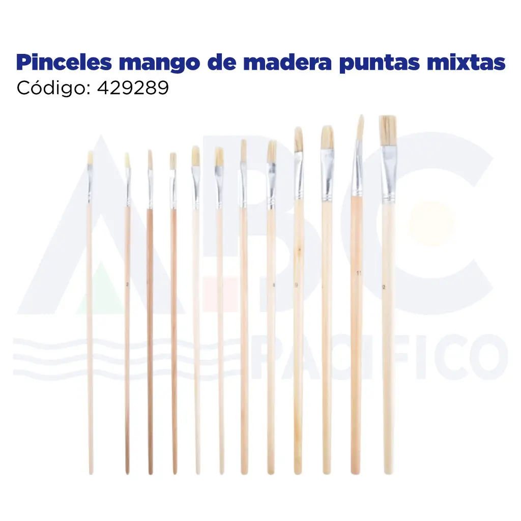 Pinceles mango de madera puntas mixtas