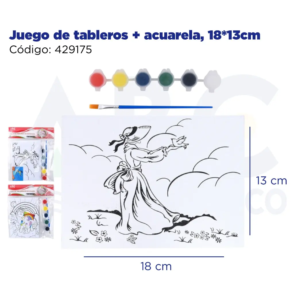 Juego de tableros + acuarela, 18*13cm