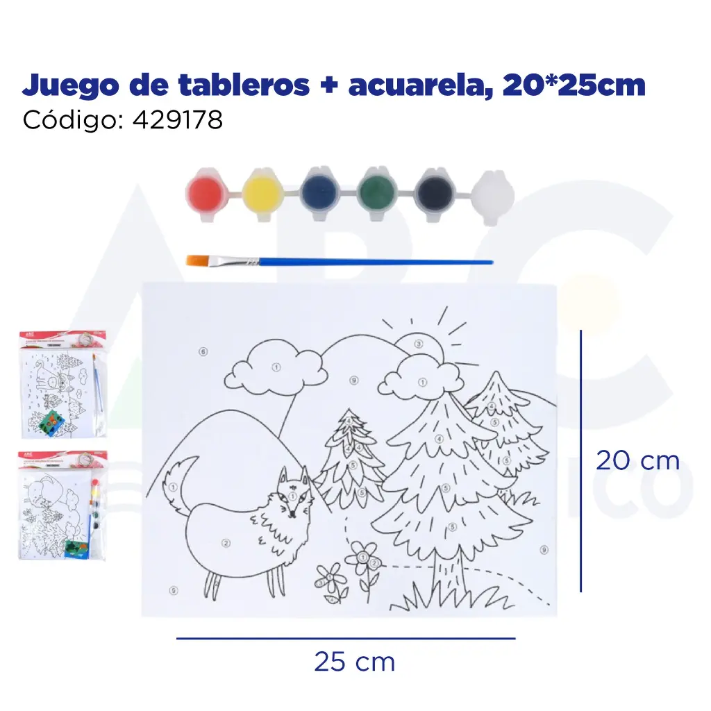 Juego de tableros + acuarela, 20*25cm