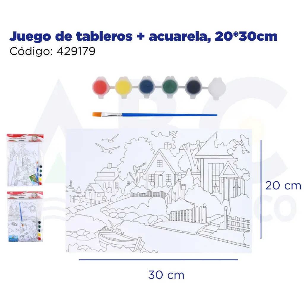 Juego de tableros + acuarela, 20*30cm