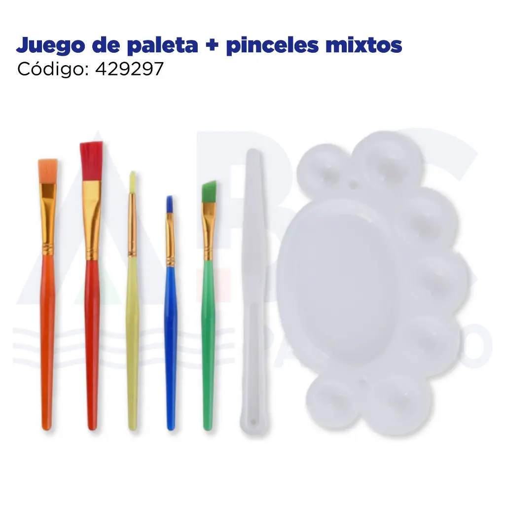 Juego de paleta + pinceles mixtos