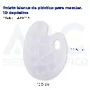 Paleta blanca de plástico para mezclar, 10 depósitos