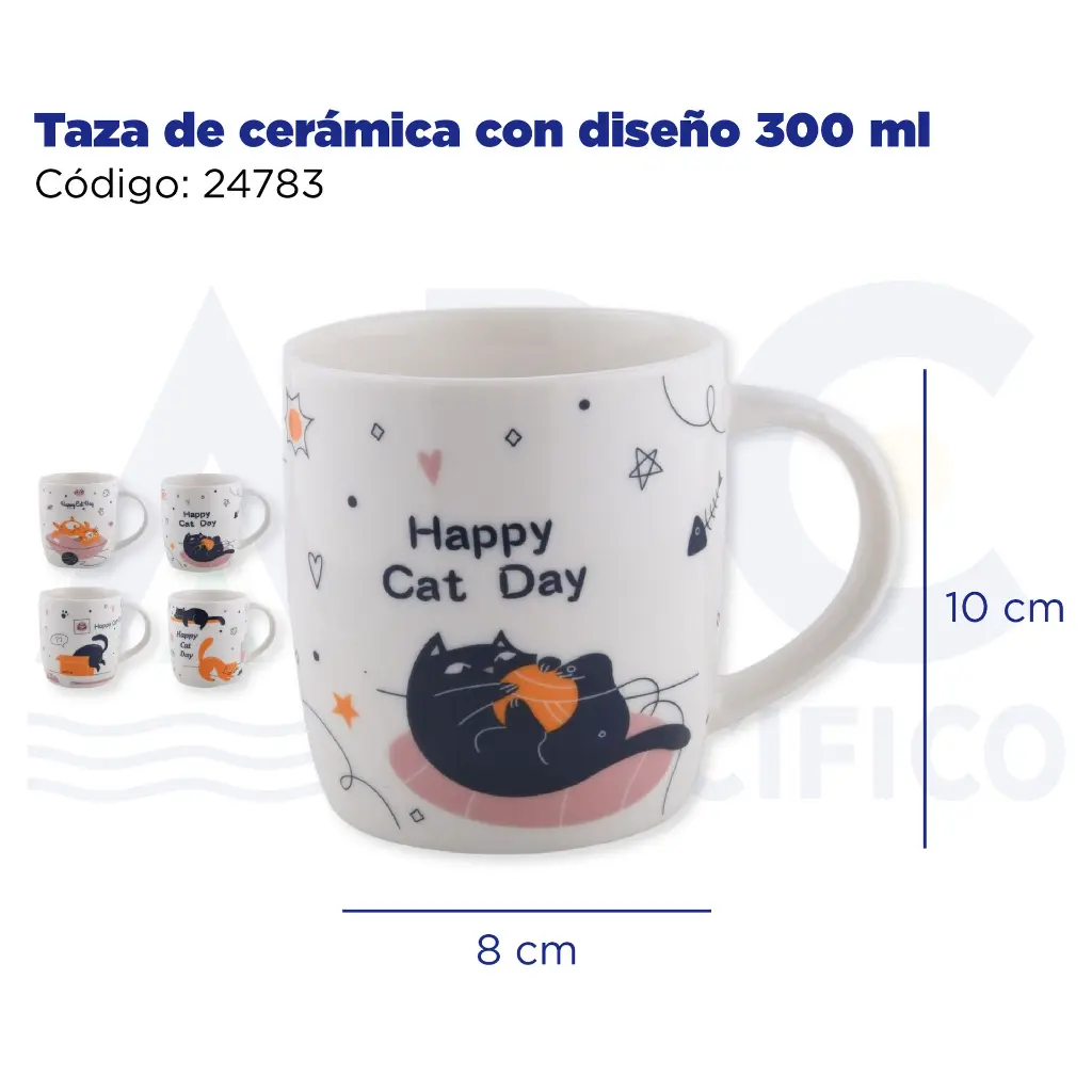 Taza de cerámica con diseño 300 ml